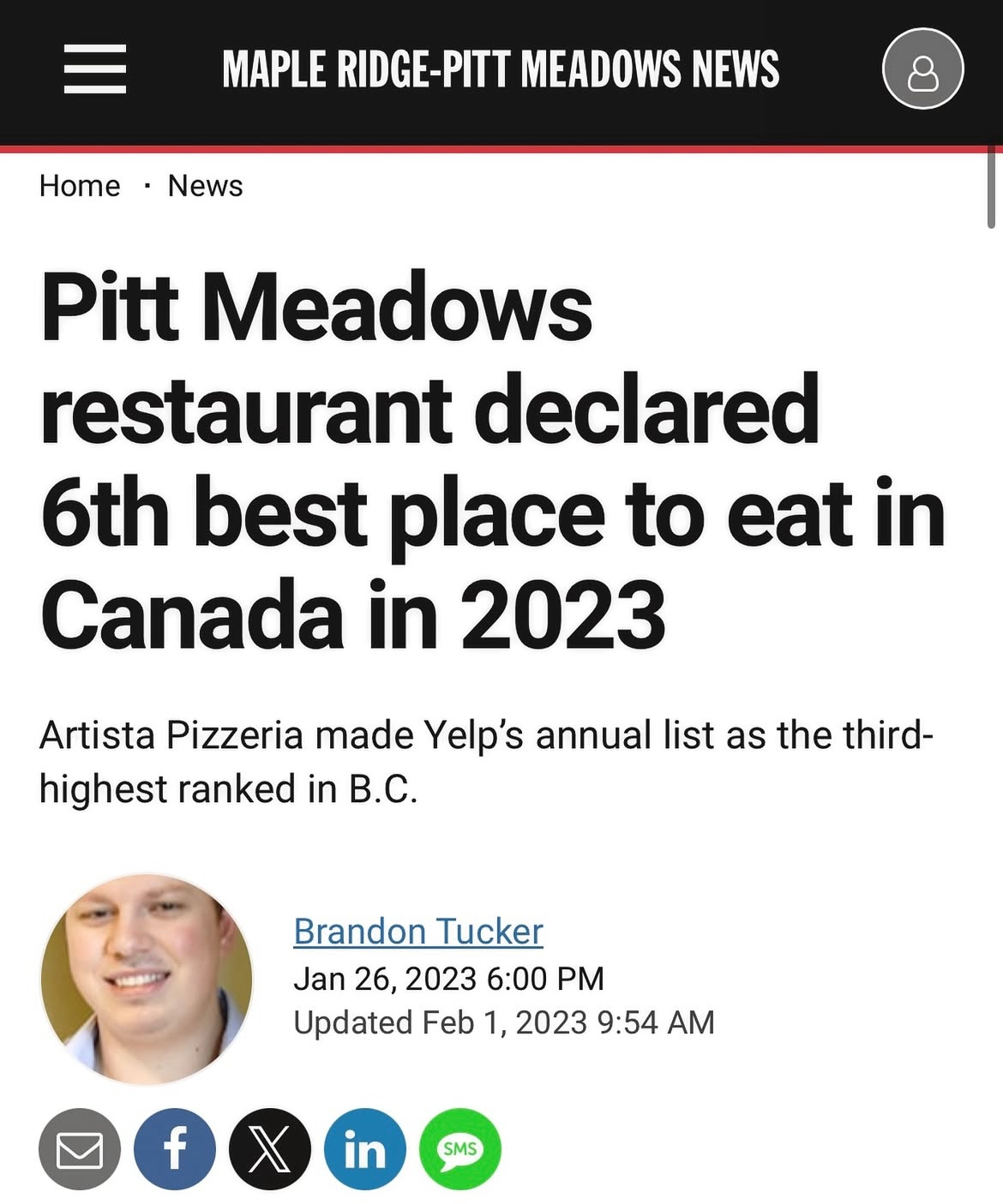 Artista Pizzeria ranked #6 Best Pizza in Canada 2023 by Yelp - Award winning Italian restaurant